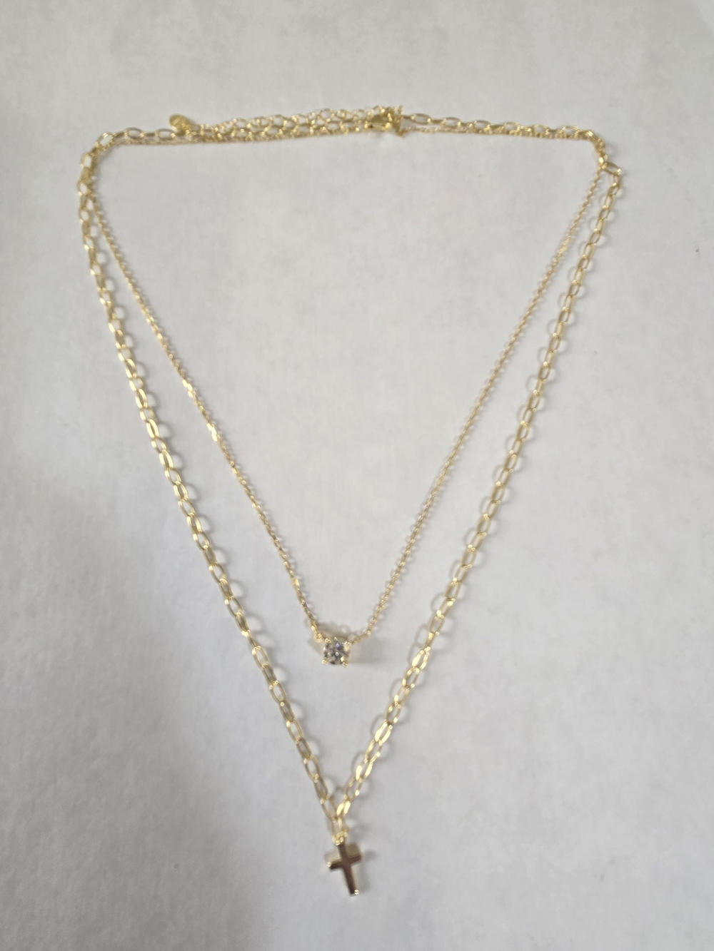 Argento Vivo Gold Plated Over Sterling Silver Layered Cz Necklace - Picture 2 of 7